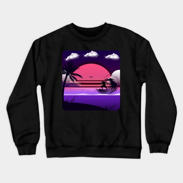 Aesthetic beach water surfer Crewneck Sweatshirt by gmnglx